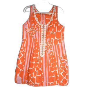 Lilly Pulitzer Dress Target Giraffe Print Mini Tropical Vacation Resort Linin 14